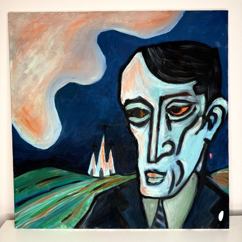 Monumental Original Abstract Expressionist Painting Portrait Picasso Inspired